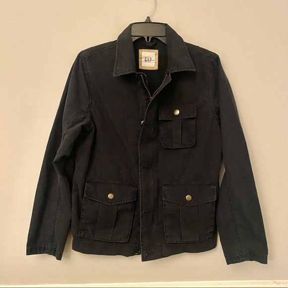 Gap black utility button zipper down jacket XS - Picture 1 of 10